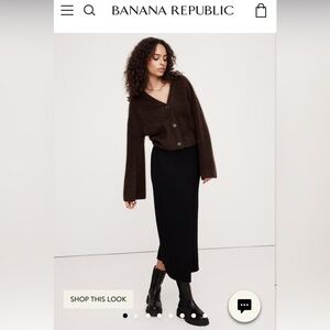 BRUSHED CASHMERE FLARE-SLEEVE CARDIGAN